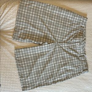 Nike Gold Dri Fit Gray Checkered Shorts 36